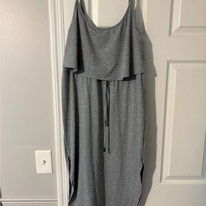 Gray Sleeveless Midi Dress